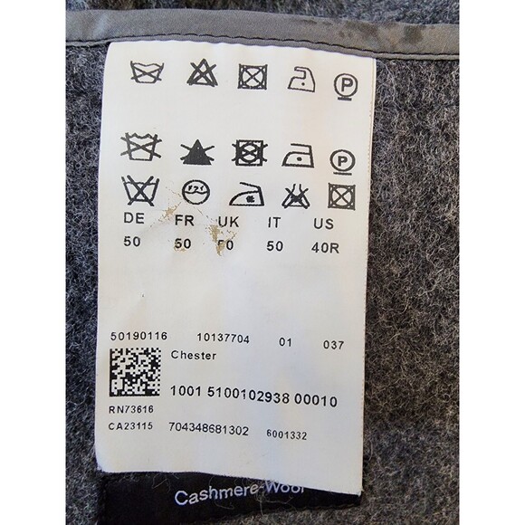 Hugo Boss Cashmere Gray Chester Jacket Size 40R - Picture 10 of 11